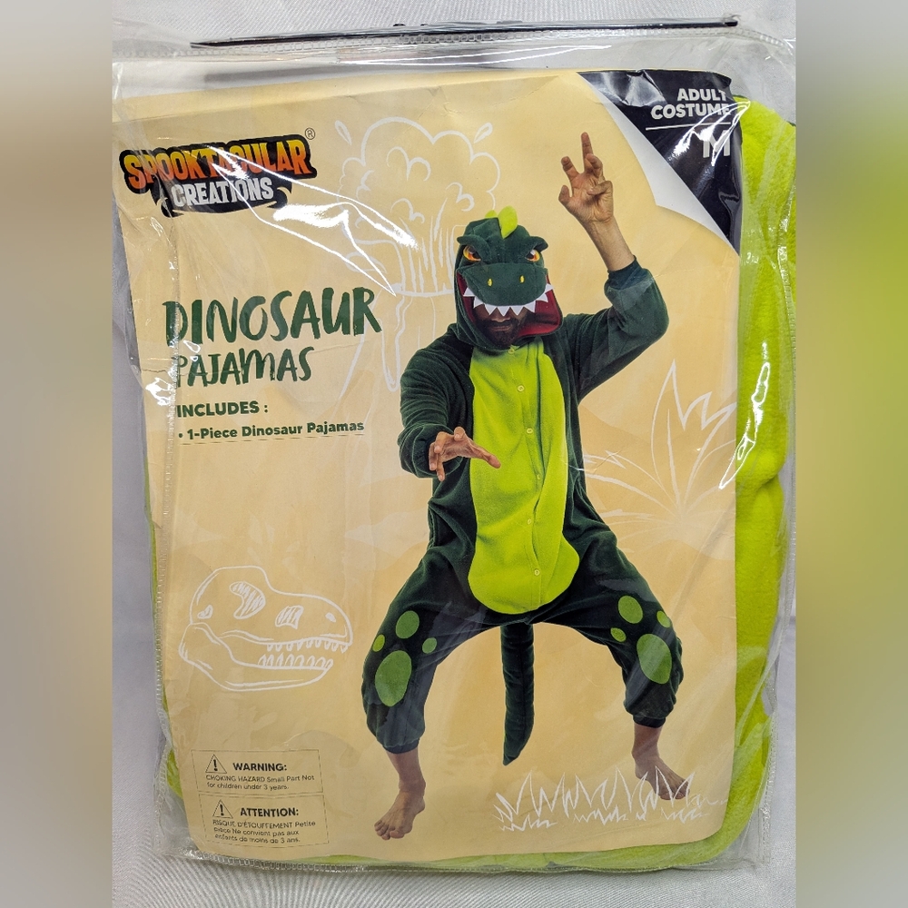 NWT Spooktacular Creations Dinosaur Pajama Costume Adult Size M